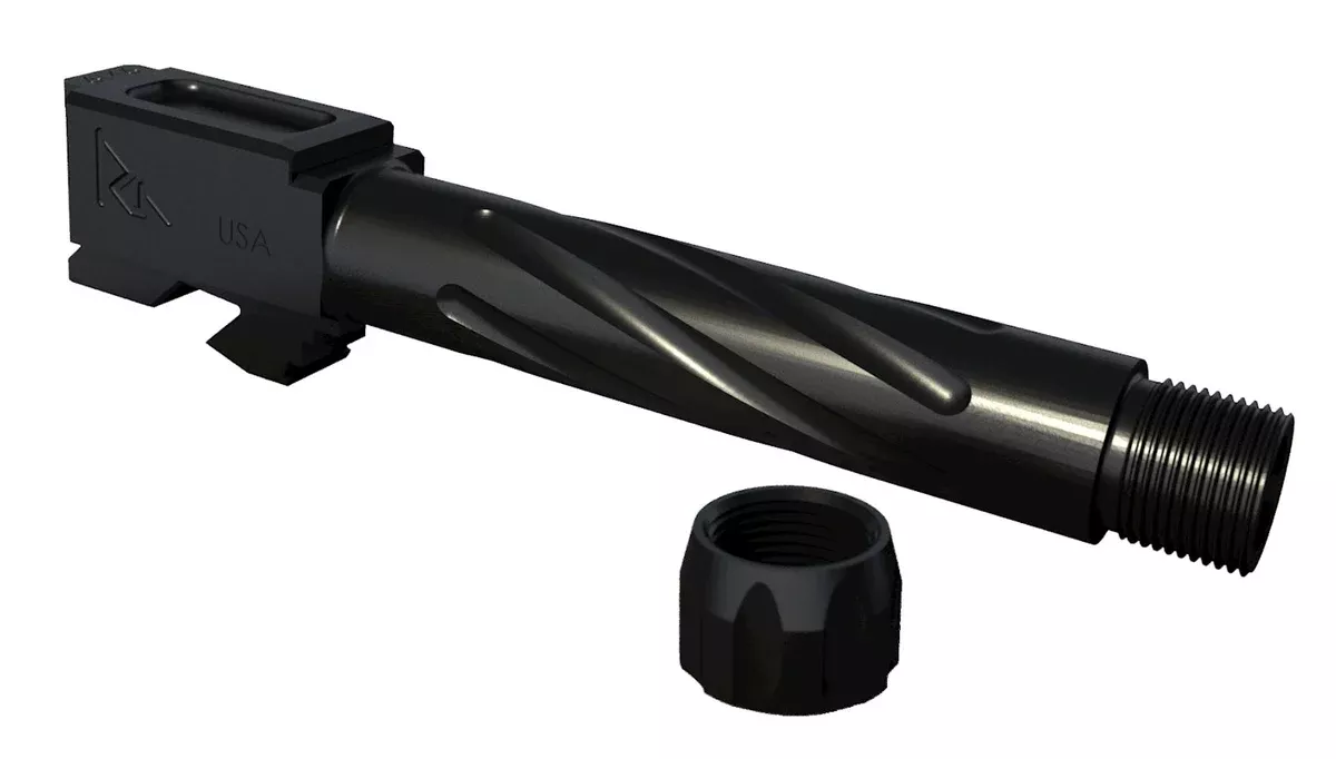 Rival Arms RA20G202A Precision9mm Luger Compatible w/Glock 19 Gen3-4, 4.02" Fluted Threaded Black PVD Stainless Steel