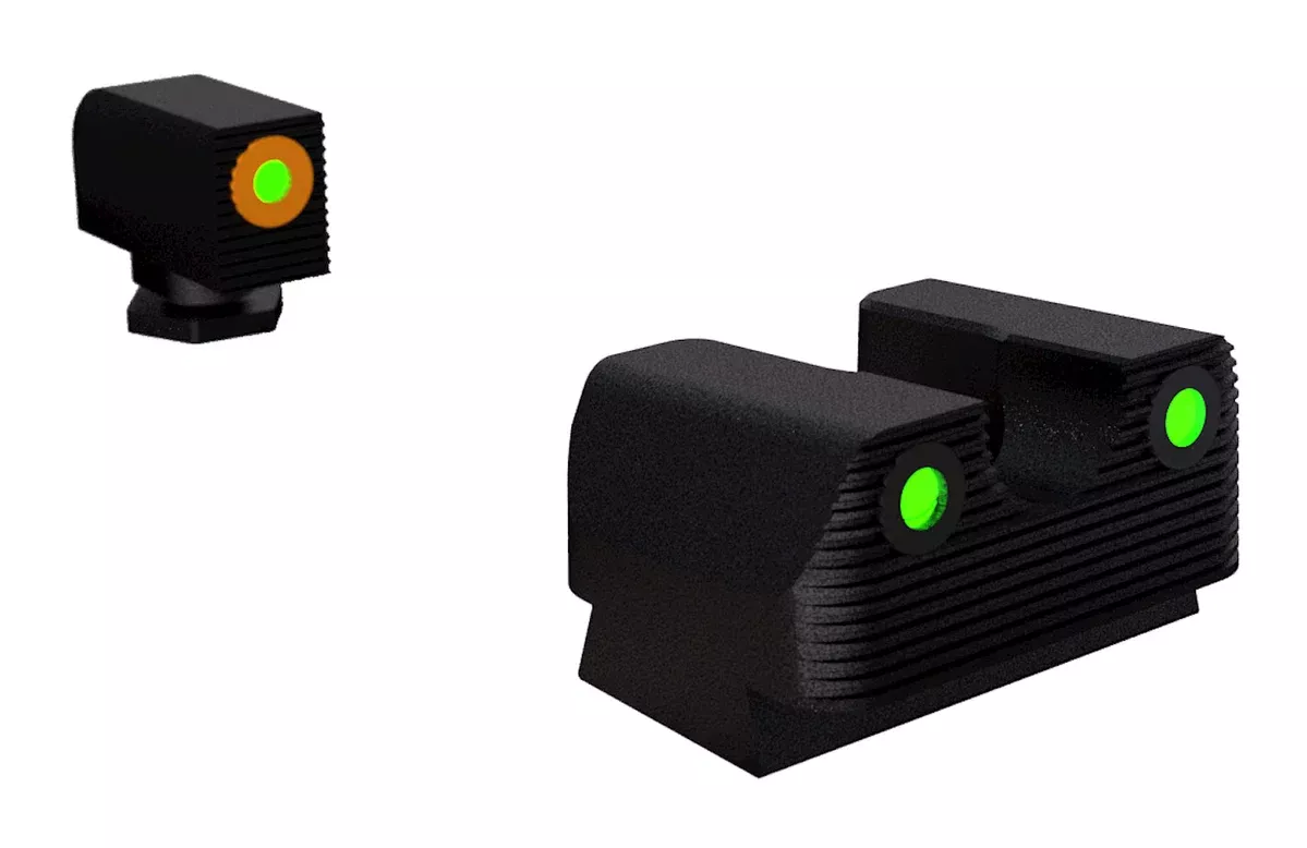 Rival Arms RA2A231G Night Sights for G42/G43/G48Green Tritium Orange Outline Front Sight-Green Tritium Black Outline Rear Sight