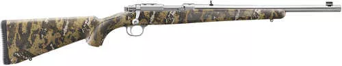 Ruger 77/44 44 Rem Mag 4+1 16.60" Brushed Stainless Steel Threaded Barrel, Brushed Stainless Steel Receiver w/Integral Scope Mount, Desolve Bare Reduced Camo Synthetic Stock