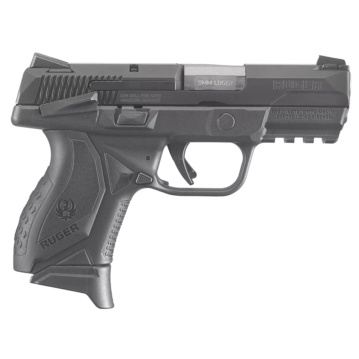 Ruger 8639 American Pistol Compact 9mm Luger 3.55" 17+1 Black Black Nitride Stainless Steel Slide Black Wraparound Ergonomic Grip Manual Safety