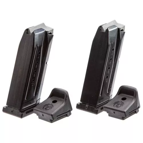 Ruger 90686 Security-99mm Luger Ruger Compact 10rd Black Oxide Detachable 2 Pack