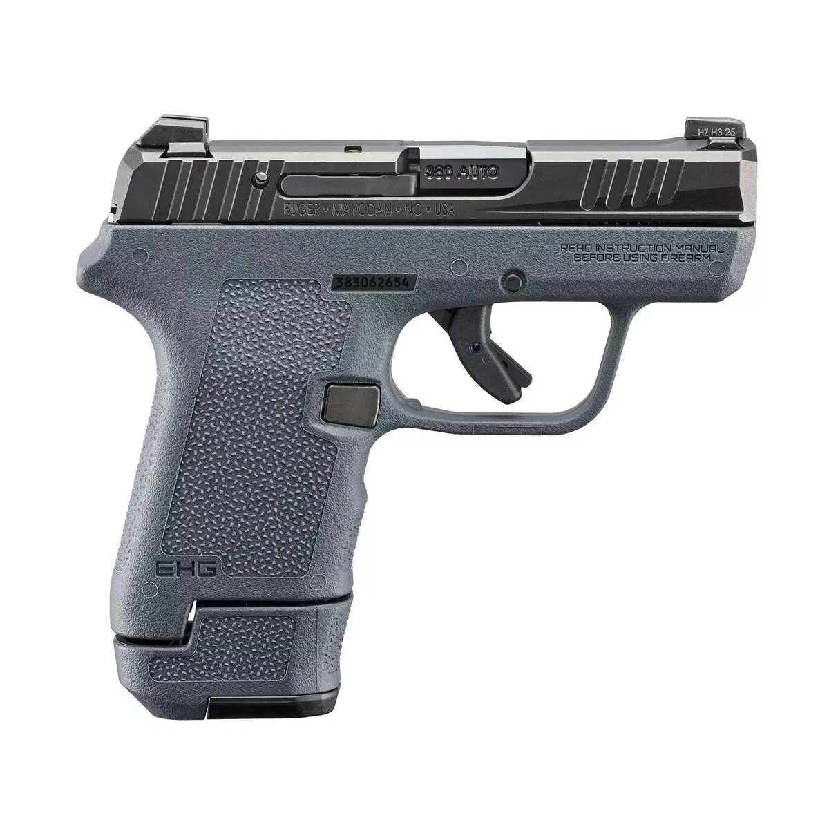 Ruger LCP Max EHG Handgun .380 Auto 13(1)&10(1)rd Magazines 2.8″ Barrel Black Slide/Gray Frame Tritium Front Sight