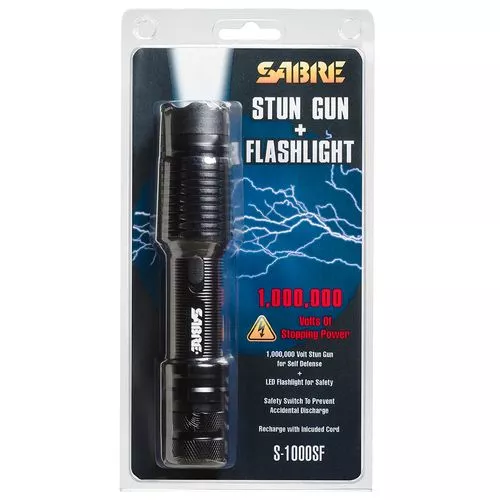 Sabre S1000SF 1 Million Volt Stun Gun/Flashlight Pocket/Belt Clip 4.05 lbs Black