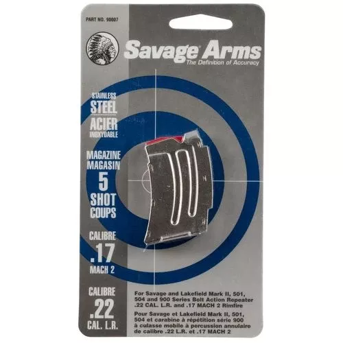 Savage 90007 MK II22LR,17 MACH 2 5rd Stainless Detachable