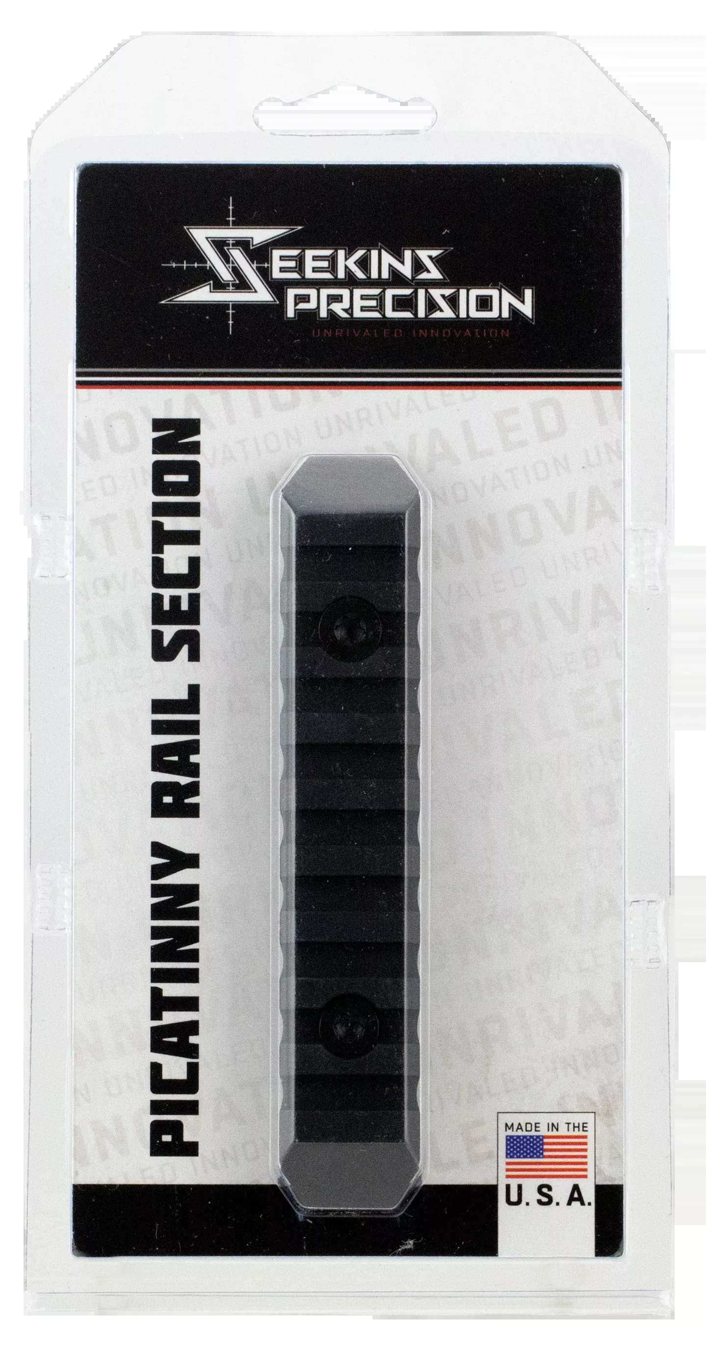 Seekins Precision M-LOK Rail Section 9-Slot Picatinny 6061-T6 Aluminum Black Hardcoat Anodized