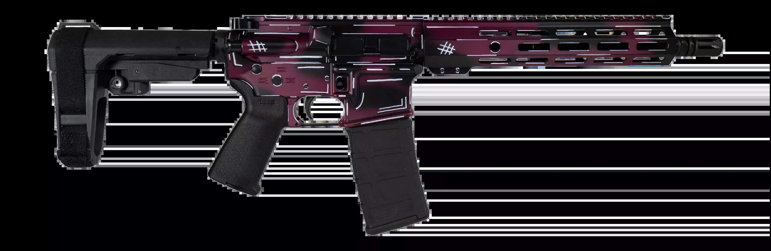Shark Coast Tactical Anime-15 5.56 NATO 10.5" 30+1 Semi-Auto AR Pistol - Black Cherry Cerakote