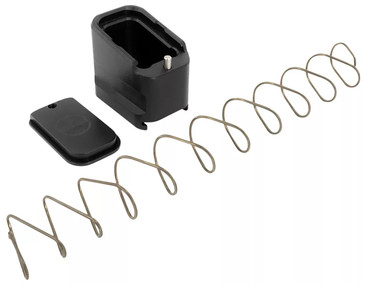 Shield Arms G19ME5BLK Magazine Extension+5 Extended 9mm Luger/40 S&W 5rd Compatible w/Glock 19/23, Black Anodized Aluminum