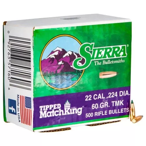 Sierra 7160C Tipped MatchKing.22 Cal .224 60 gr Tipped MatchKing 500