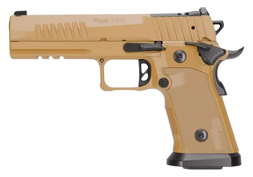 Sig Sauer 211F9GT5COY P211 GT5 Full Size 9mm Luger 21+1 5" Black Barrel, Coyote Cerakote Stainless Steel Optic Ready/Serrated Slide &Frame w/Beavertail & Picatinny Rail, G10 Grip Panels, SIGLOC-PRO