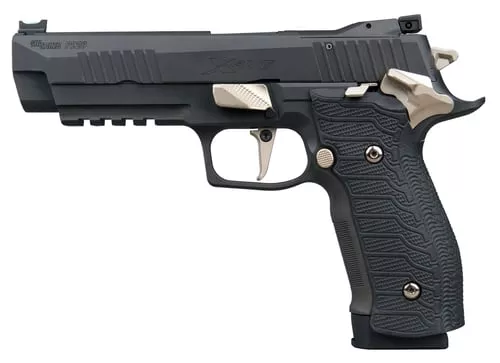 Sig Sauer 226X59NMRSAO10 P226 XFive Nightmare Full Size Frame 9mm Luger 10+1 5" Bull Barrel, Black Nitron Stainless Steel Optic Ready/Serrated Slide & Frame w/Beavertail & Picatinny Rail, Custom Hogue