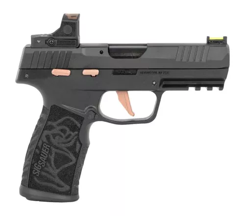 Sig Sauer 322CROSERS10 P322 Rose w/Optic 22 LR 10+1 4" Black Barrel, Black Anodized Serrated w/Optic Slide, Black Stainless Steel Frame w/Picatinny Rail, Rose Laser Engraved Black Polymer Grip, Sig RO