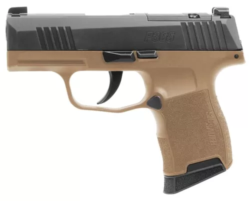 Sig Sauer 3659CTXR3P P365XMicro-Compact Frame 9mm Luger 10+1 3.10" Steel Barrel, Optic Ready/Serrated Slide, Coyote Tan Stainless Steel Frame w/Accessory Rail, Polymer Grip