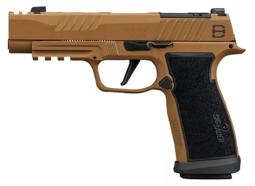 Sig Sauer 365AXGF9DH3 P365 DH3 AXG Compact 9mm Luger 21+1 3.70" Black DLC Barrel, Coyote Cerakote Stainless Steel Lightening Cut/Optic Ready/Serrated Slide, Coyote Cerakote AXG Grip Module, SIG-LOC Co
