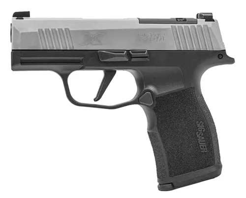 Sig Sauer 365X9SXR3P P365XMicro-Compact Frame 9mm Luger 12+1 3.10" Steel Barrel, Stainless Steel Optic Ready/Serrated Slide, Black Stainless Steel Frame w/Accessory Rail, Polymer Grip