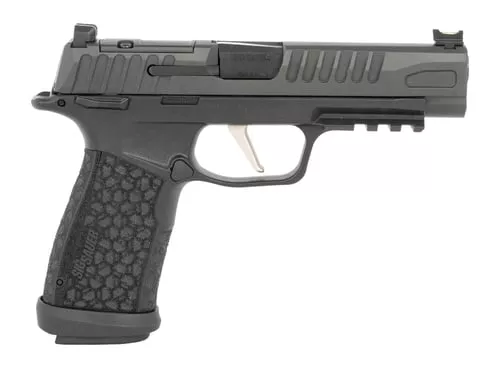 Sig Sauer 365XF9BFOMS P365 Fuse Compact 9mm Luger 17+1 4.30" Black DLC Barrel, Black Nitron Stainless Steel Optic Ready/Serrated Slide, Black Stainless Steel Frame w/Picatinny Rail, Black LXG Grip