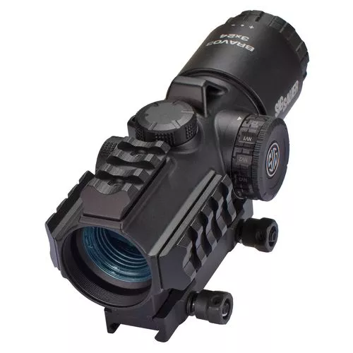 Sig Sauer Electro-Optics SOB33101 Bravo33x 24mm Obj Illuminated Horseshoe Dot 5.56/7.62 Black Finish