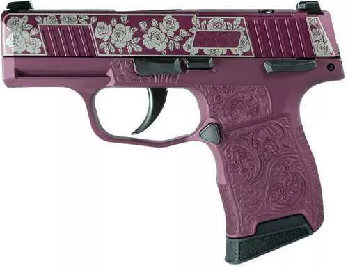 Sig Sauer Exclusive "Black Cherry Roses" P365-380 Handgun 380 Auto 10Rd Magazine 3.1" Barrel Black Manual Safety