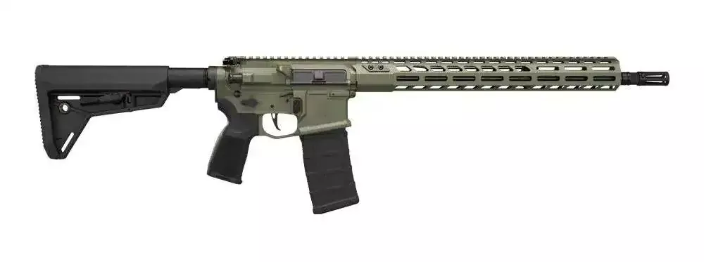 SIG SAUER M400 SDI MOSS GREEN 5.56 RIFLE, 16″ W/ RAIL, MAGPL STOCK, FLATBLDE TRIGGER
