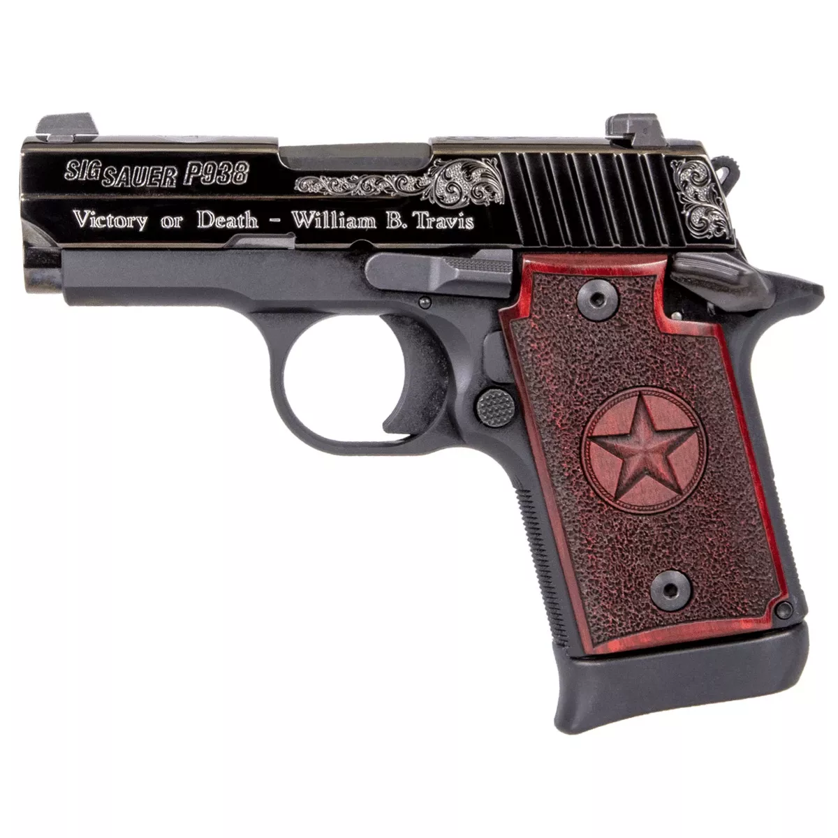 Sig Sauer P938 Texas Engraved Silver 9mm Semi-Automatic Pistol