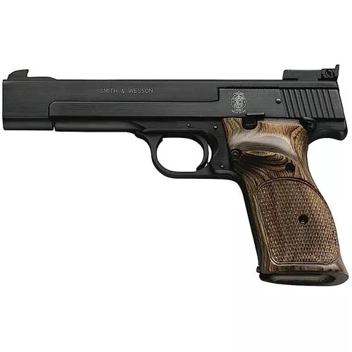 Smith & Wesson 130511 4122 LR 5.50" 10+1 Blued Blued Carbon Steel Slide Checkered Wood Target Grip