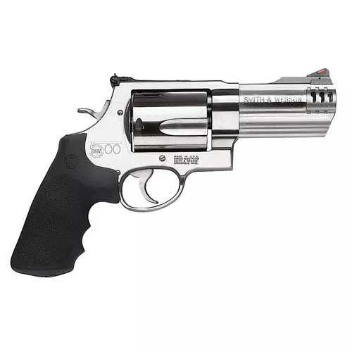 Smith & Wesson 163504 500500 S&W 5rd 4" Stainless Steel Stainless Steel Black Polymer Grip