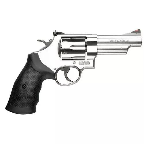 Smith & Wesson 163603 62944 Rem Mag 6rd 4.12" Stainless Steel Black Polymer Grip