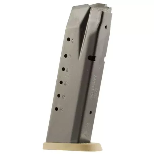 Smith & Wesson 3007346 OEM40 S&W S&W M&P 15rd Blued with Brown Floor Plate Detachable