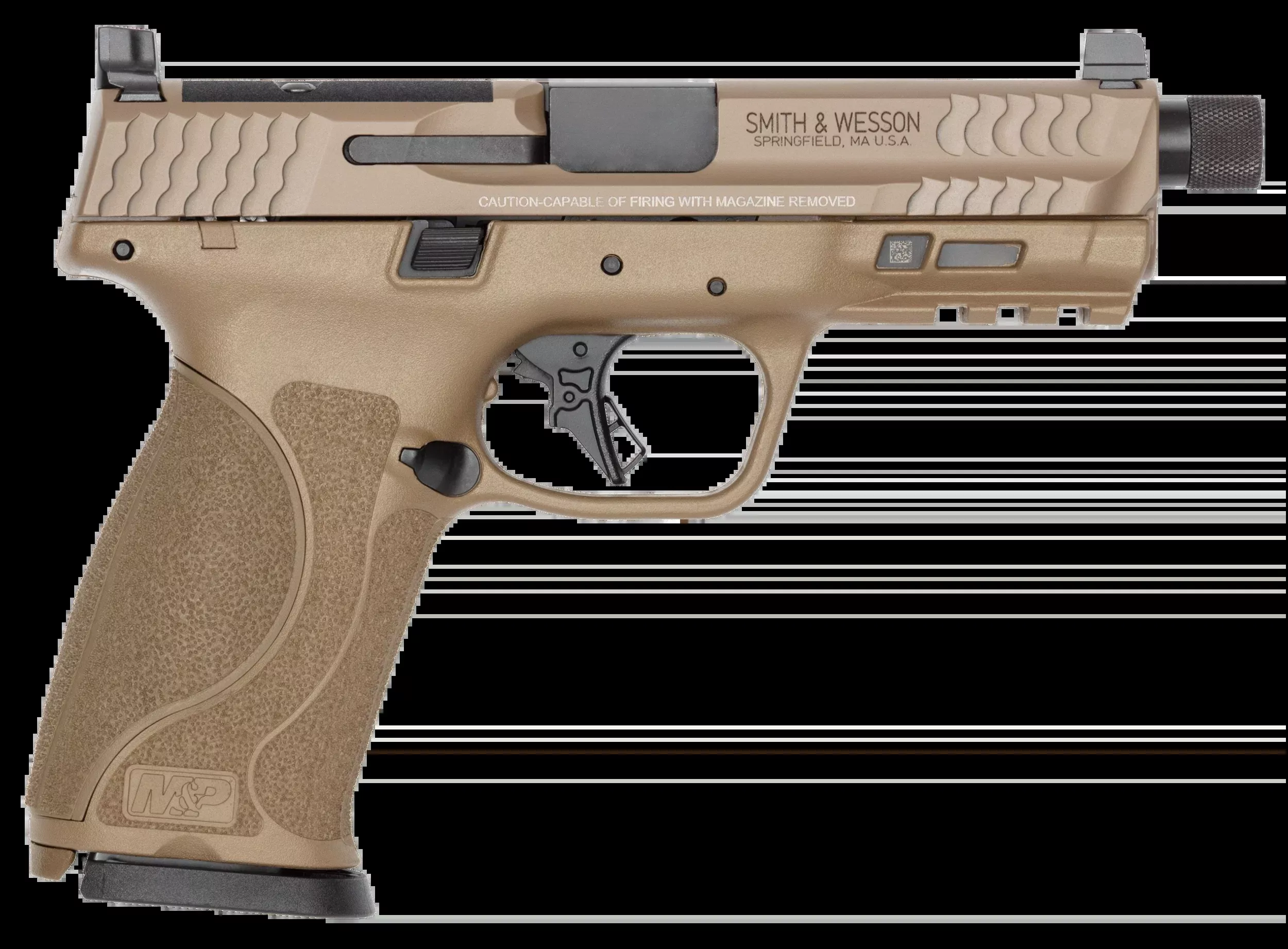 Smith & Wesson M&P9 M2.0 9mm Luger 4.72" 23+1 Semi-Auto Pistol - FDE Cerakote Slide, Threaded Barrel