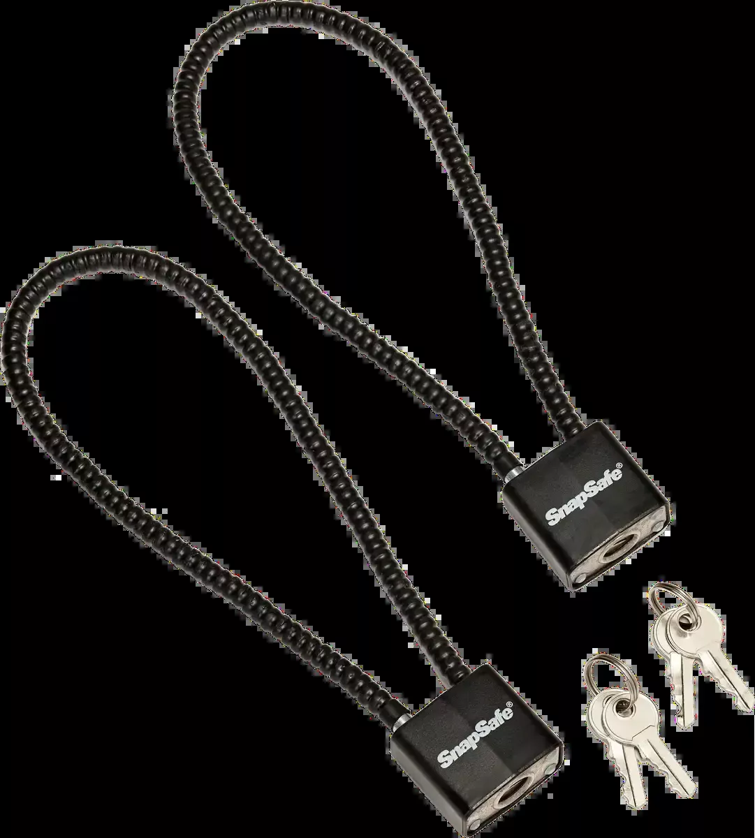 SnapSafe 75281 Lock Box Cable Lock w/Padlock Steel PVC-Covered Black 2-Pack