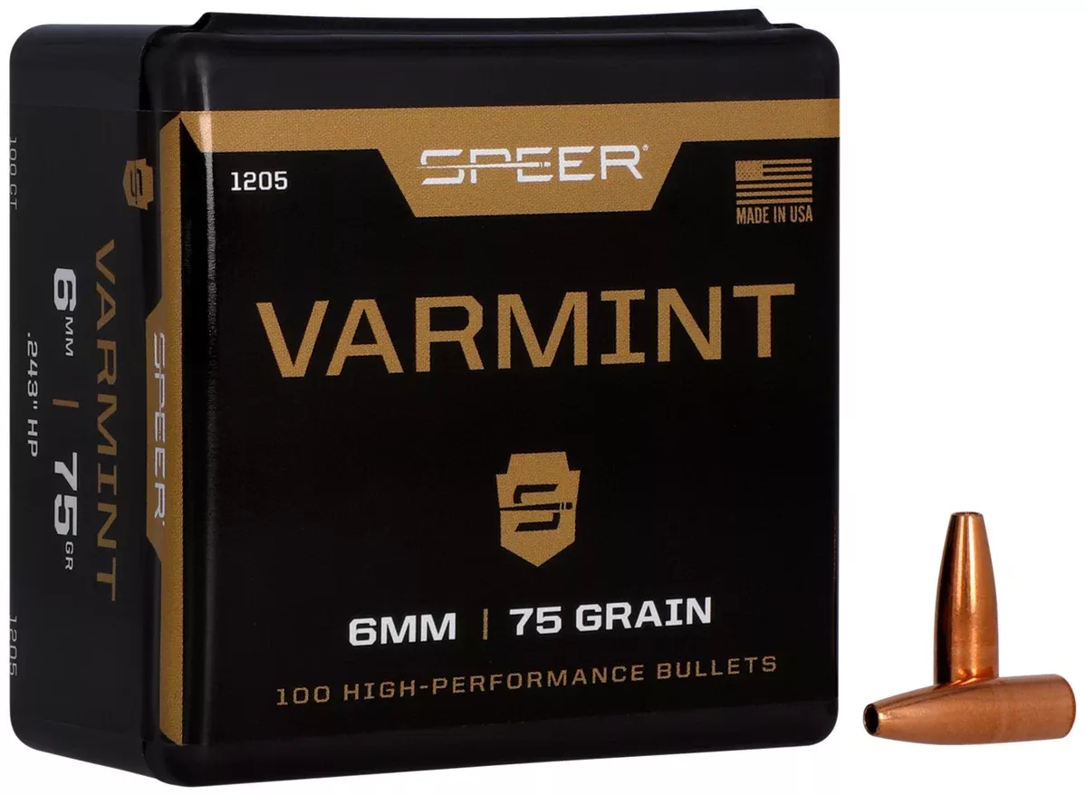 Speer 1205 Varmint6mm 75gr Jacketed Hollow Point 100 Per Box/5 Case