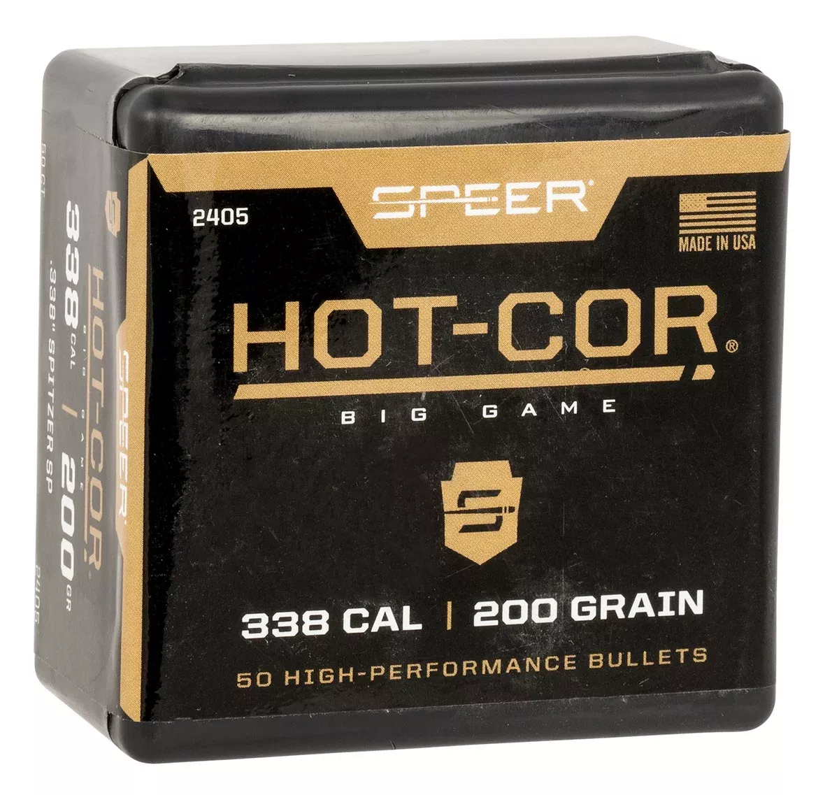 Speer 2405 Hot-Cor338Cal 200gr Spitzer Soft Point 50 Per Box/5 Case