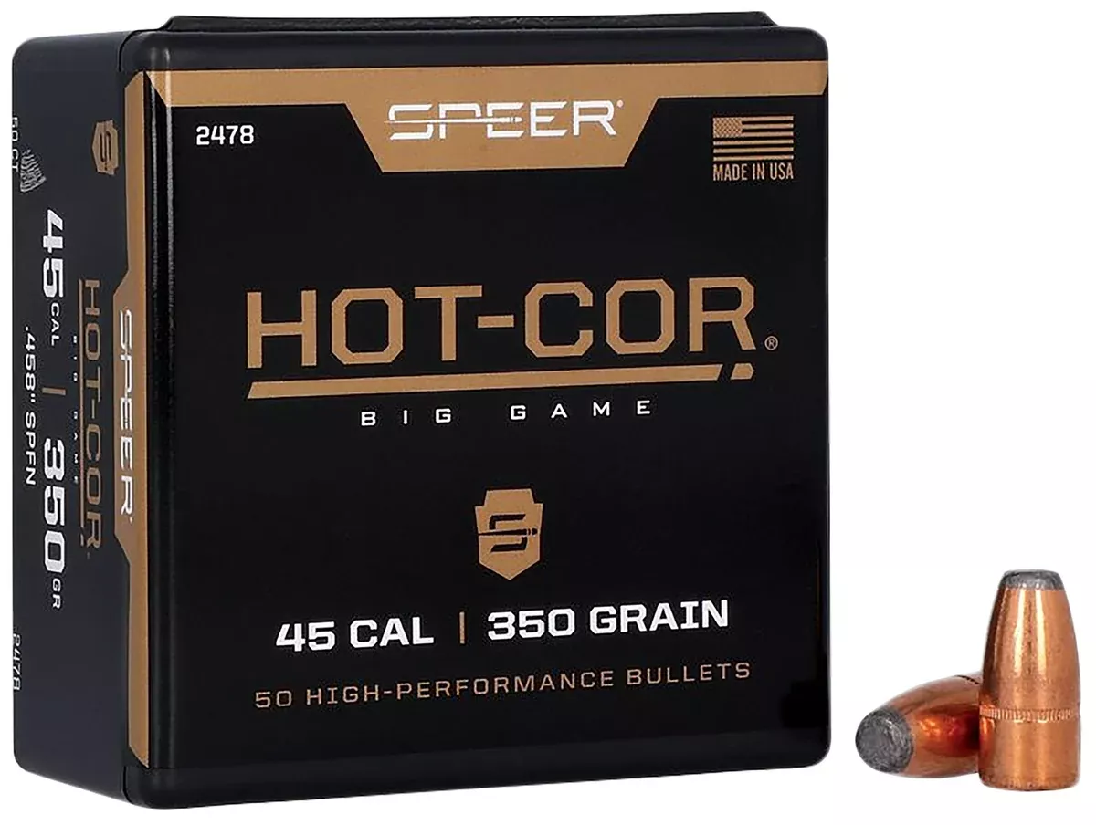 Speer 2478 Hot-Cor45Cal 350gr Soft Point Flat Nose 50 Per Box/5 Case