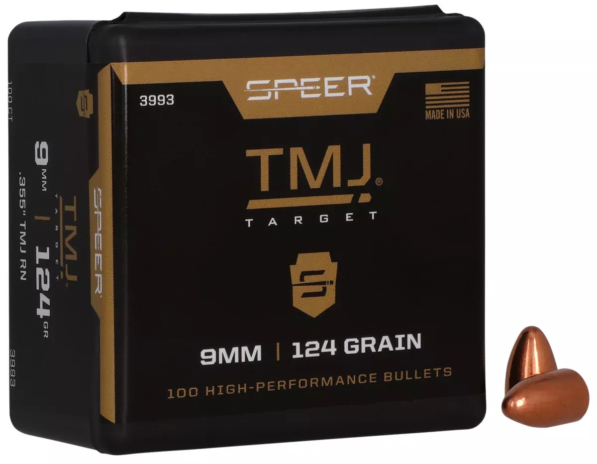 Speer 3993 TMJ9mm 124gr Total Metal Jacket 100 Per Box/5 Case