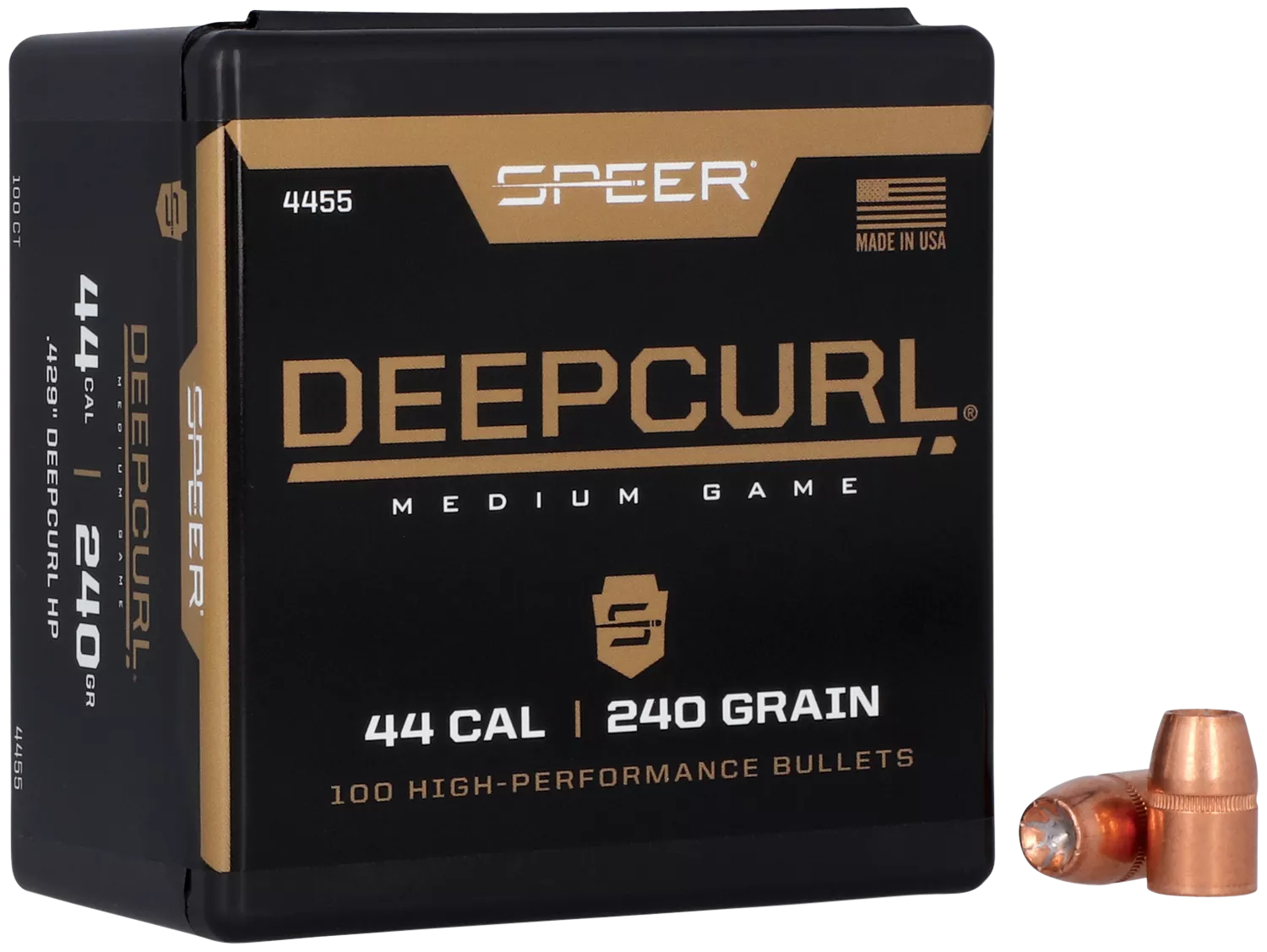 Speer 4455 DeepCurl44Cal 240gr Hollow Point 50 Per Box/5 Case