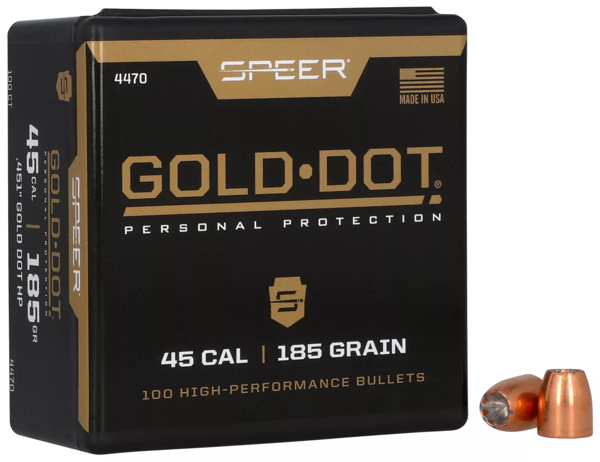 Speer 4470 Gold Dot Personal Protection 45Cal 185gr Hollow Point 100 Per Box/5 Case