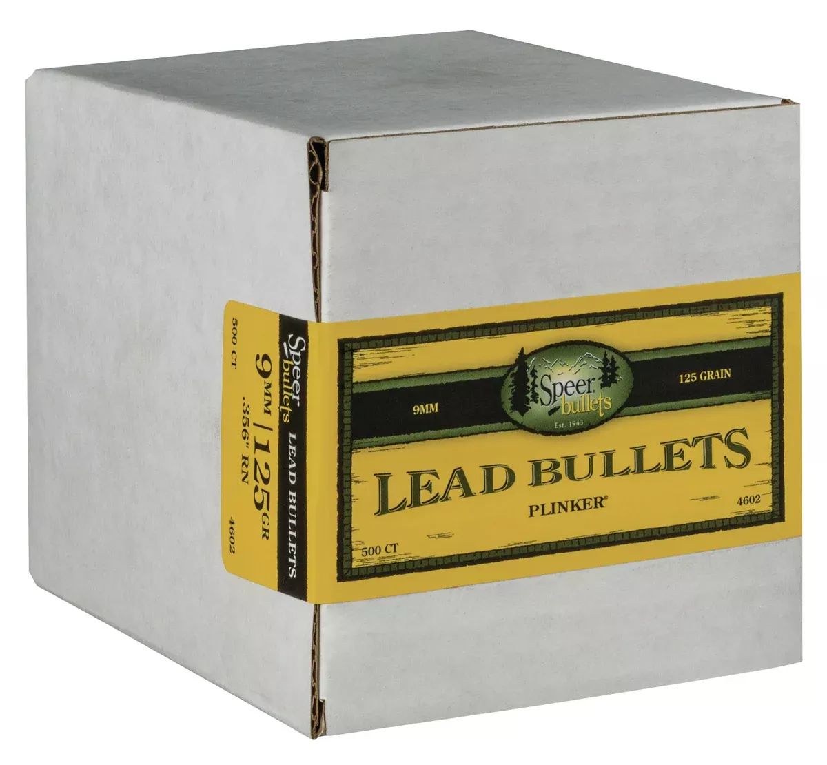 Speer 4602 Handgun9mm 125gr Lead Round Nose 500 Per Box/1 Case
