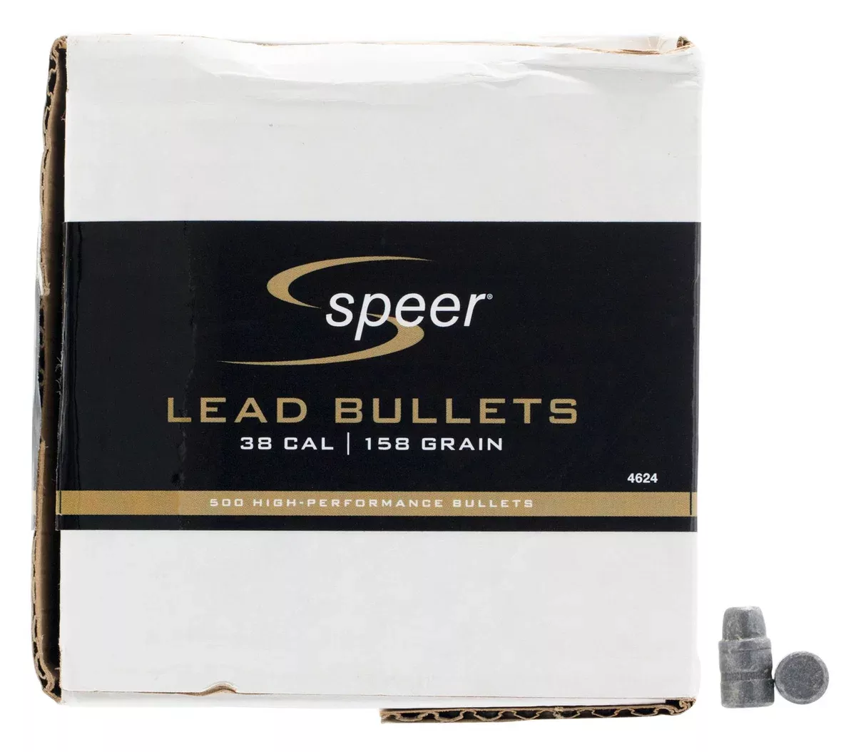 Speer 4624 Handgun38Cal 158gr Lead Semi Wadcutter 500 Per Box/1 Case