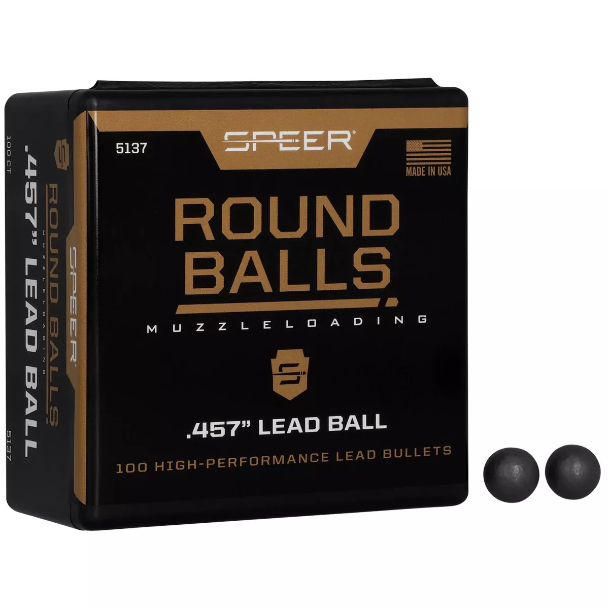 Speer 5137 Lead Balls 45Cal Lead Ball 143gr 100 Per Box/5 Case