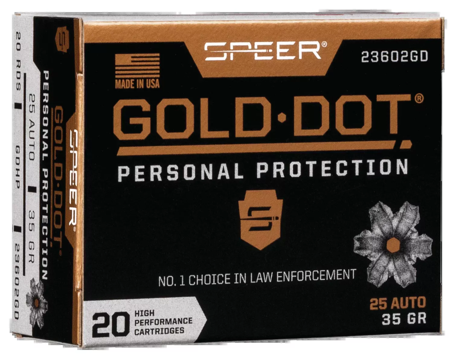 Speer Ammo Gold Dot Personal Protection 25 ACP 35gr Hollow Point - Box or Case
