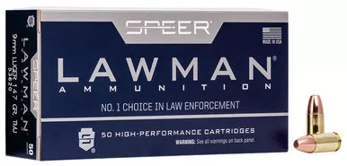 Speer Lawman 9mm Luger Ammunition 147 Grain Total Metal Jacket 53620 - 50 Rounds per Box