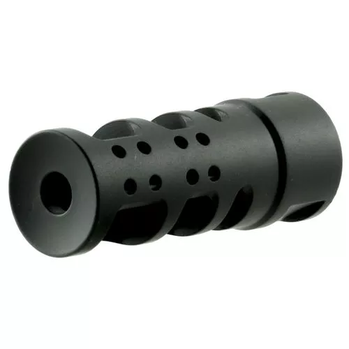 Spikes SBV1065 R25.56x45mm NATO Muzzle Brake 1/2"-28 tpi Black Nitride 416 Stainless Steel