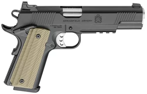 Springfield Armory PO9229 Operator9mm Luger 9+1 5" Stainless Match Grade Steel Barrel, Black Cerakote Serrated Slide, Black Cerakote Stainless Steel Frame w/Beavertail & Picatinny Rail, VZ G10 Grips