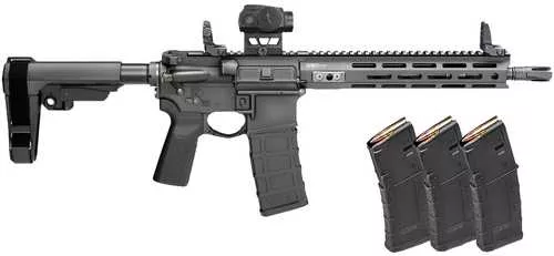 Springfield Armory SAINT Victor V2 Gear Pac 5.56 NATO 30+1 11.50" Black Melonite Barrel, M-LOK Handguard, Black Hardcoat Anodize Aluminum Receiver w/Picatinny Rail, Black Polymer SB Tactical SBA3 Brace, B5 P Type 23 Grip
