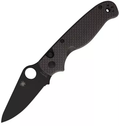 Spyderco ButtonUp Button Lock Folding Knife 2.71" 8Cr13MoV Modified Clip Point Carbon Fiber Handles - C275CFPBK