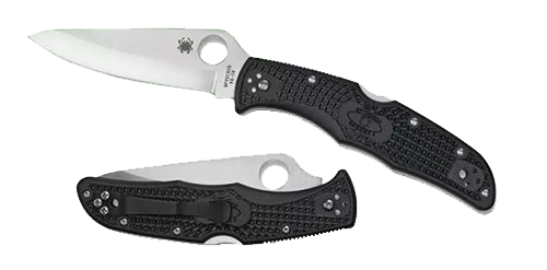 Spyderco C10PBK Endura 4 Lightweight 3.80" Folding Drop Point Plain VG-10 SS Blade/BlackTextured FRN Handle Includes Pocket Clip