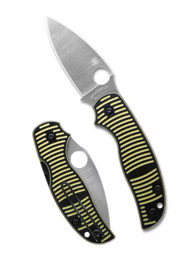 Spyderco Sage 5 Salt 3.0" CPM MagnaCut Satin Leaf Blade G10 Handle Yellow & Black - C123GPBKYLMC