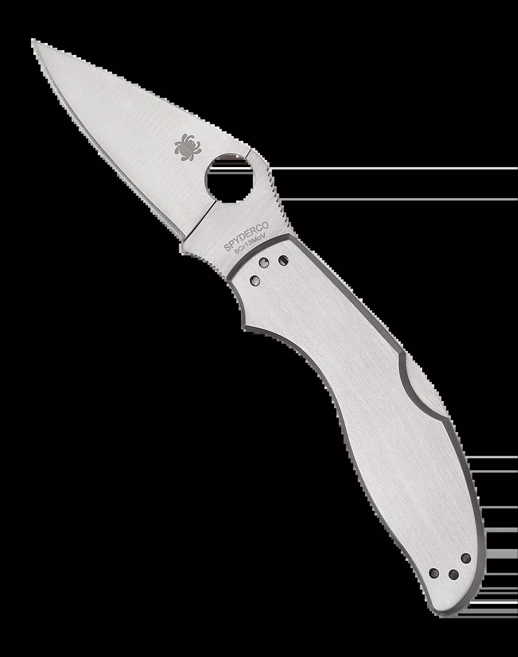 Spyderco UpTern C261P 2.82" 8Cr13MoV Plain Edge Stainless Lockback Folding Knife