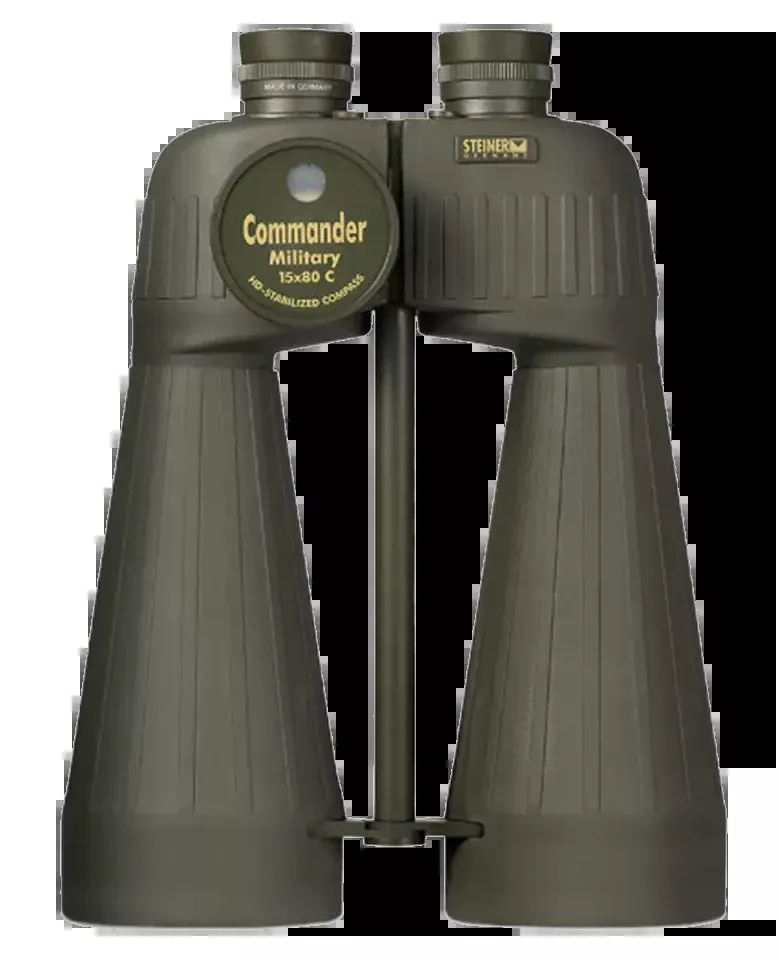Steiner M1580 15x80mm Military Binocular w/ Reticle & Compass - Floating Prism, Sports-Auto Focus - OD Green Rubber Armor