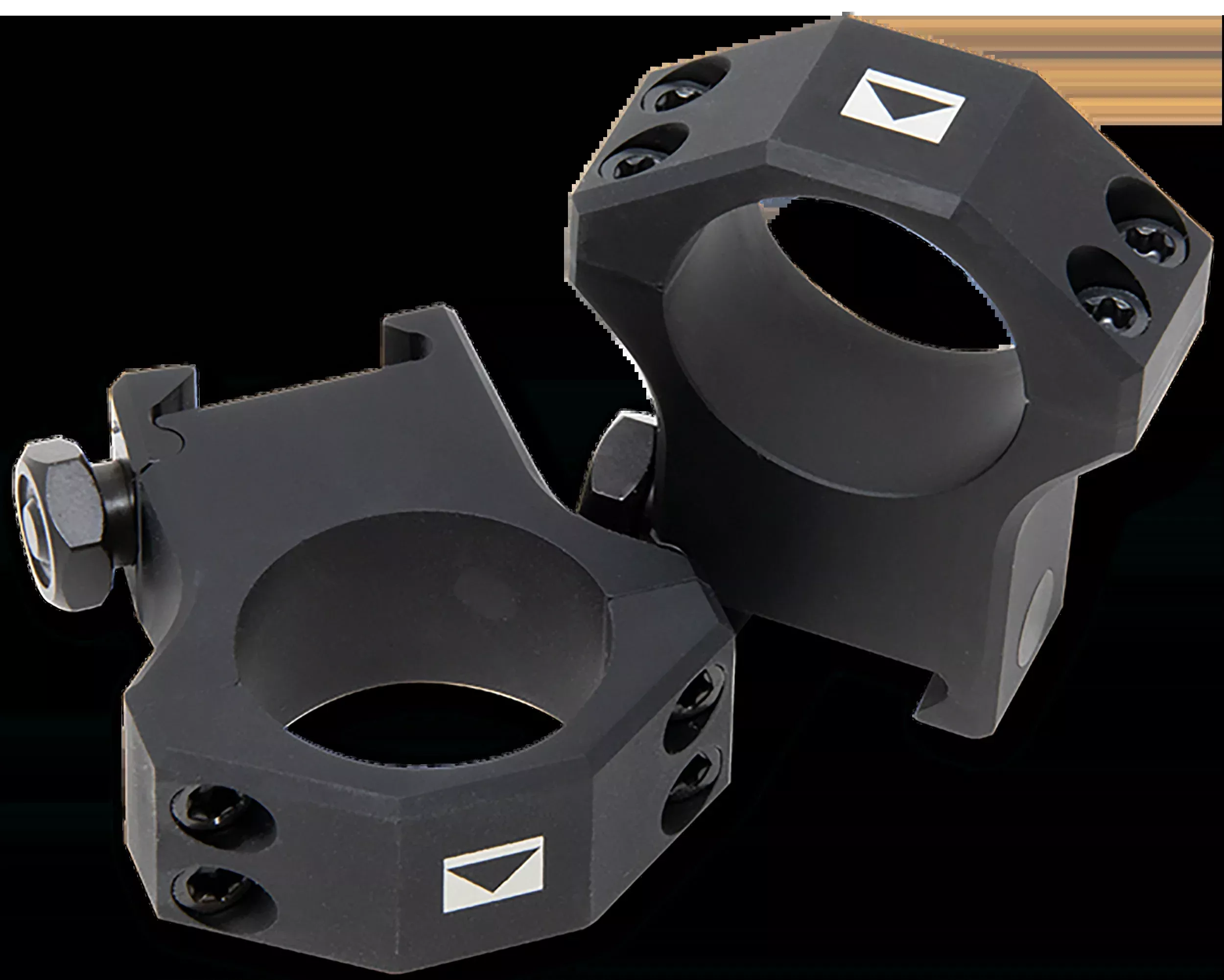 Steiner T-Series Scope Rings, 34mm High, Picatinny Mount, Matte Black Aluminum with Bubble Level, 5966