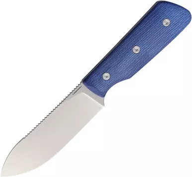 StraightLine EDC DCA Bigger Digger Fixed Blade Knife 3.75" 14C28N Spey Blade Blue Micarta Handles - BDG-BC